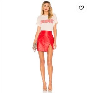 Revolve - superdown Trinity Faux Red Leather Skirt